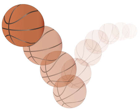 A large bouncing backetball isolated on a white background のイラスト素材