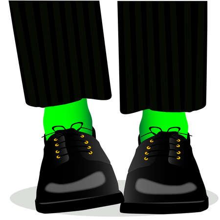 Two mens feet about to get fidgity のイラスト素材