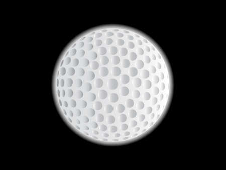 A golf ball emulating the moon, isolated over black のイラスト素材