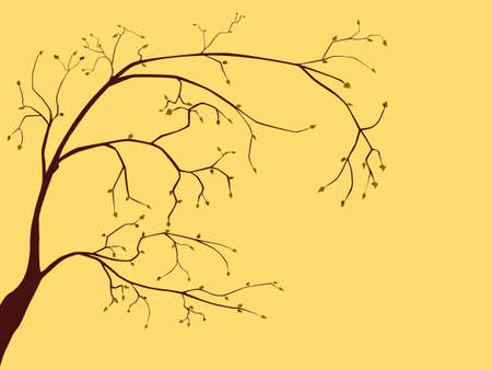 The branch of a tree with several leaves のイラスト素材