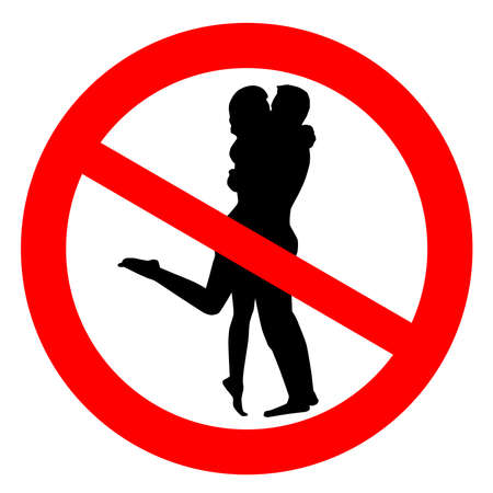 No Kissing Road Signのイラスト素材