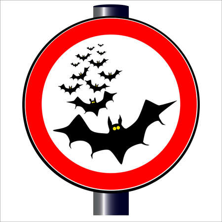 Bats traffic sign のイラスト素材