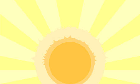 A sun with yellow rays as a background のイラスト素材