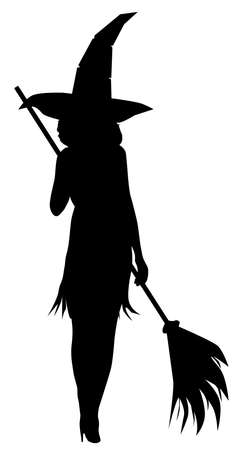 Silhouette of a sexy witch stiletto heelsのイラスト素材