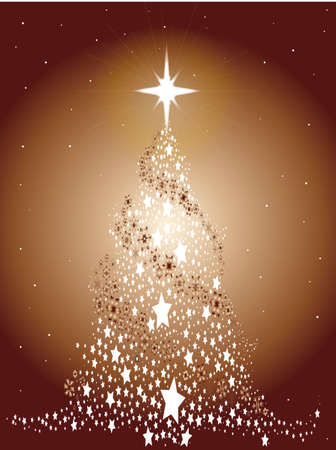 A metal look Christmas Tree created from snowflakes and stars のイラスト素材