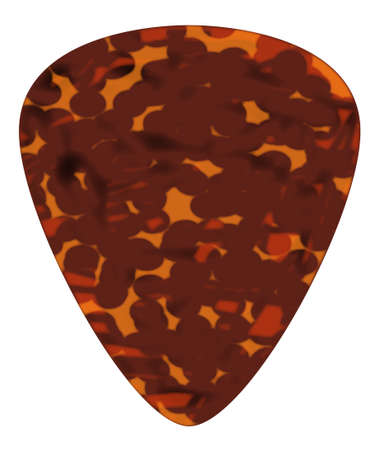 A typical tortoise shell plectrum isolated on a white background のイラスト素材
