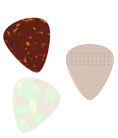 A selection of guitar pics isolated over a white background のイラスト素材
