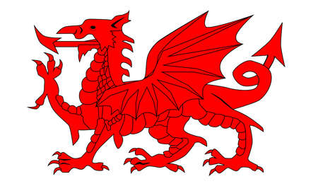 The Welsh Dragon isolayed over a white background のイラスト素材
