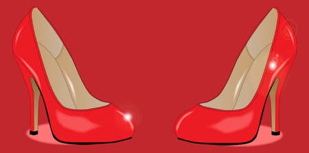 A pair of red stiletto heals のイラスト素材