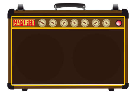 A guitarists valve amplifier isolated over a white background のイラスト素材