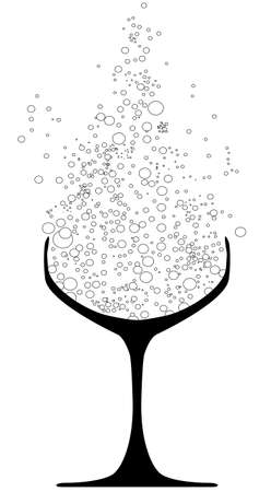 A traditional champagne glass with bubblesのイラスト素材