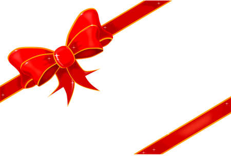 A silk ribbon as found on a Christmas or birthday present のイラスト素材