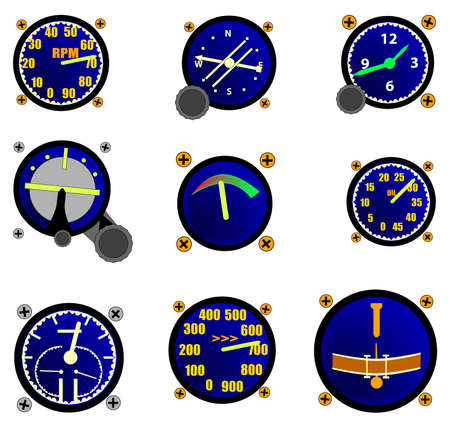 A random selection of aircraft gauges のイラスト素材