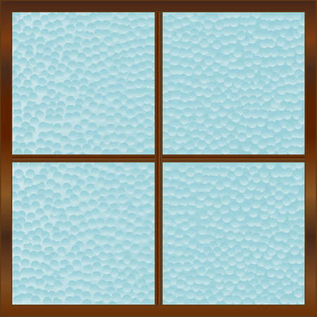 A square bathroom window with hammered bathroom glass showing the silhouette of a woman のイラスト素材