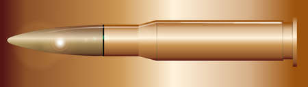 A rifle bullet isolated over a matal backgroundのイラスト素材