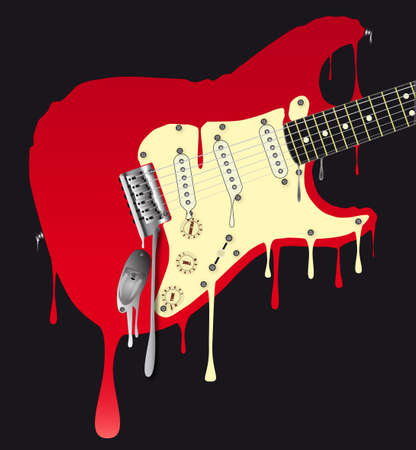 A traditional rock guitar melting downのイラスト素材