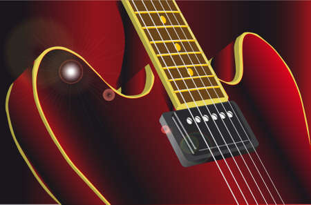 A classic, typical jazz and blues guitar のイラスト素材