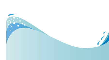An abstract wave with foam and water droplets のイラスト素材