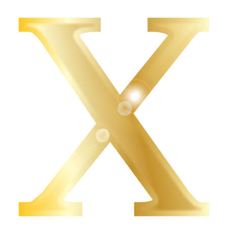 Chi- a letter from the Greek alphabet isolated over a white のイラスト素材