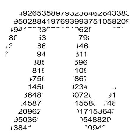 The symbol for Pi created from numbers within it solution のイラスト素材