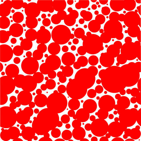 A seamless pattern of red circles over a white backgroundのイラスト素材