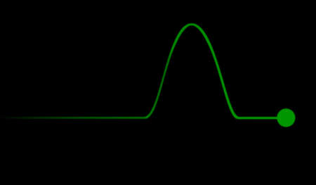 A single puls in a sine wave isolated on a black backgroundのイラスト素材