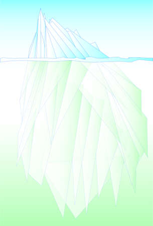 Typical iceberg showing above and below the water line のイラスト素材
