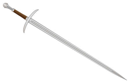A sword typical of a knight of old isolated on a white backgroundのイラスト素材
