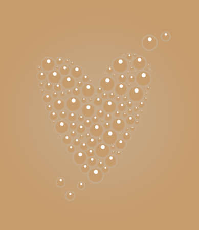 Bubbles in a cup of tea in the shape of a valentine heartのイラスト素材