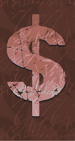 A large dollar sign in marble stoneのイラスト素材