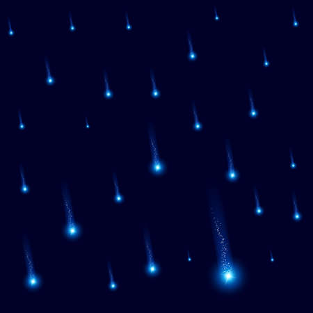 Falling stars on a dark blue backgroundのイラスト素材