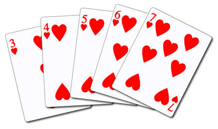 Straight Flush poker cardsのイラスト素材