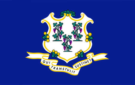 The seal of the USA state of Connecticut over a white backgroundのイラスト素材