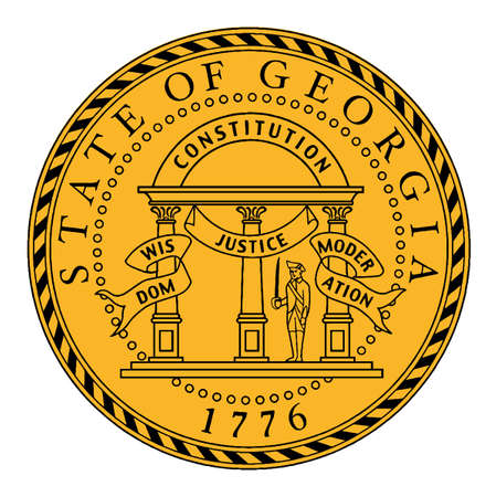 The State Seal of Georgia on a white backgroundのイラスト素材