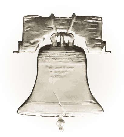 Abstract Liberty Bell over a white backgroundのイラスト素材