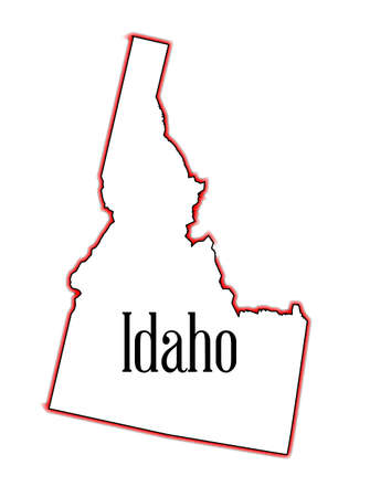 Outline of the state of Idaho isolatedのイラスト素材