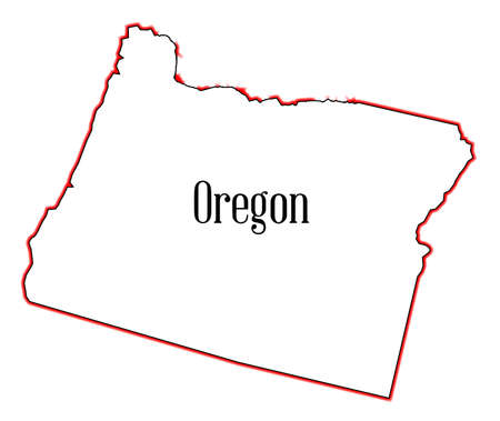 Outline of the state of Oregon isolatedのイラスト素材