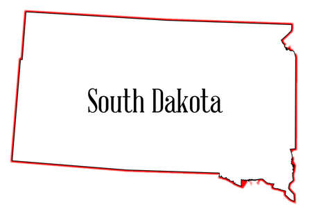 Outline of the state of South Dakota isolatedのイラスト素材