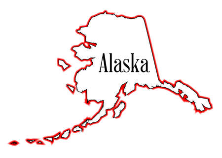 Outline of the state of Alaska isolatedのイラスト素材