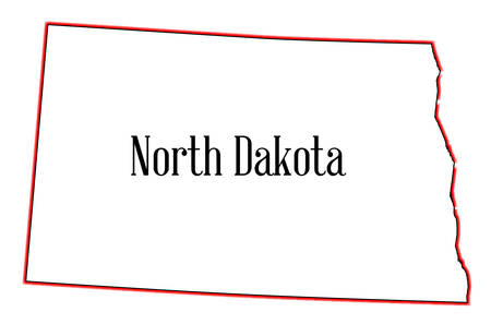 Outline of the state of North Dakota isolatedのイラスト素材
