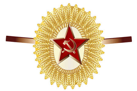 A Russian officer army enamel pin cap badgeのイラスト素材