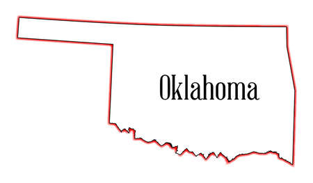 Outline map of the USA state of Oklahomaのイラスト素材