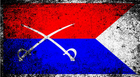 The flag as used by Lt Coll Custer on his HQ over a white backgroundのイラスト素材