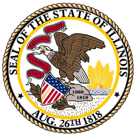 Illinois State Seal over a white backgroundのイラスト素材