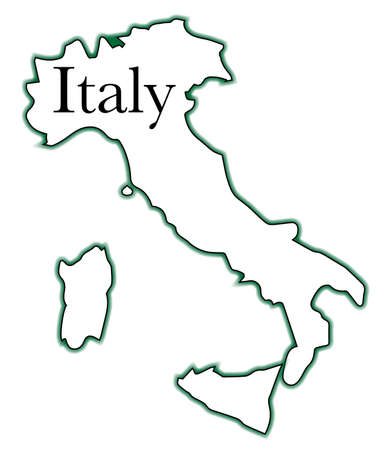 Outline map of Italy over a white backgroundのイラスト素材