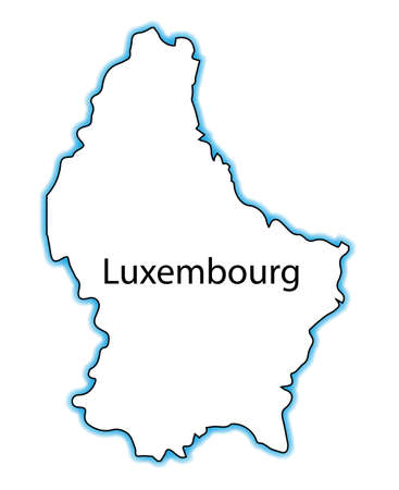 Outline map of Luxembourg over a white backgroundのイラスト素材
