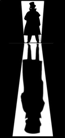 Shadow on the floor of a man from a doorwayのイラスト素材