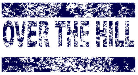 Over The Hill rubber stamp over a white backgroundのイラスト素材