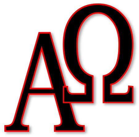 The Alpha - Omega symbols over a white backgroundのイラスト素材