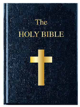 The front cover of The Holy Bible over a white backgroundのイラスト素材